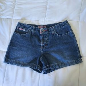 Vintage Button Fly Lei Denim Workwear Cargo Shorts size11 (dark wash)